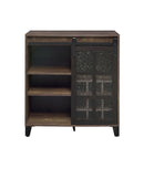 Treju - Wine Cabinet - Obscure Glass, Rustic Oak & Black