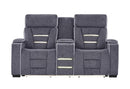 U1895 - P2 Console Reclining Loveseat With IS And LED - Dark Gray