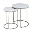 Zaidee - Nesting Table Set - Marble Top & Nickel