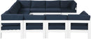 Nizuc - Outdoor Patio 10 Piece Modular Sectional With White Frame