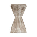 Adler - Outdoor Concrete Accent Table - Brown/Ivory