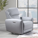 Jeromie - Power Motion Recliner With USB Port - Gray Synthetic Leather