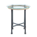 Brantley - End Table - Clear Glass & Sandy Gray