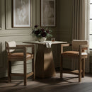 Ravina - Upholstered Counter Stool With Stained Brown Base
