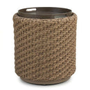 Alabaster - Round End Table - Beige