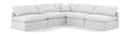 Indulge - Linen 5 Piece Modular Corner Armless Sectional - White