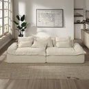 Jesse - Oversized Sofa With 6 Pillows - Beige Linen