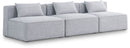 Cube - Linen Modular 3 Seat Armless Sofa