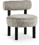 Ambre - Vegan Shearling Fabric Upholstered Accent Chair - Taupe