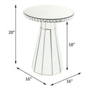 Lotus - 20" Accent Table - Mirrored, Faux Ice Cube Crystals