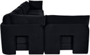 Hammond - Velvet Performance Fabric Upholstered 6 Piece L-Shaped Armless Sectional