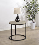 Lainey - Round Faux Marble Side End Table