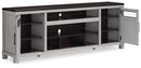 Darborn - XL TV Stand W/Fireplace Option - Gray / Brown