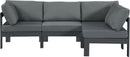 Nizuc - Outdoor Patio 4 Piece Modular Sectional With Gray Frame