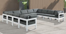 Nizuc - Outdoor Patio 11 Piece Modular Sectional With White Frame