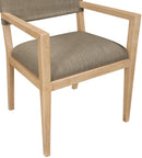 Avon - Linen Textured Performance Fabric Upholstered Dining Arm Chair