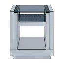 Nysa - 24" End Table - Mirrored & Faux Crystals
