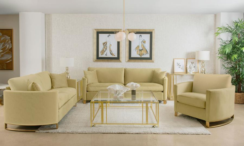 Corliss - Upholstered Arched Arm Sofa Set