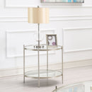 Zaba - End Table - Glass Top & Champagne
