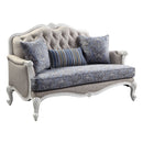 Ciddrenar - Loveseat With 3 Pillows - Fabric & White