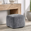 Heirloom - Velvet Pouf - Stone Gray