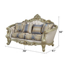 Gorsedd - Loveseat With 4 Pillows - Fabric & Golden Ivory