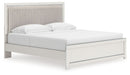 Zuraleus - Upholstered Panel Platform Bed With Roll Slats