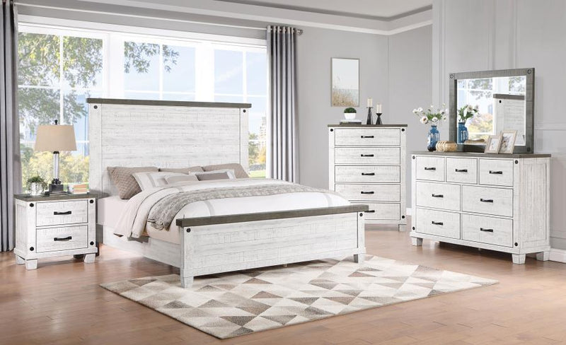 Lilith - 7-Drawer Dresser With Mirror - Distressed White