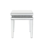 Lotus - 20" End Table - Mirrored & Faux Ice Cube Crystals