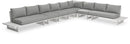 Maldives - 7 Piece Water Resistant Outdoor Patio Modular Sectional With White Base