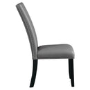 Caralin - Side Chair (Set of 2) - Gray Synthetic Leather & Black