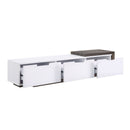 Orion - TV Stand - White High Gloss & Rustic Oak