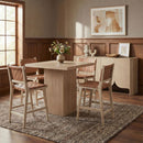 Entwine - Vegan Leather Upholstered Counter Stool - Painted Natural