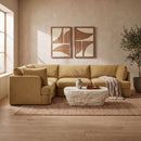 Hammond - Velvet Performance Fabric Upholstered 4 Piece Sectional