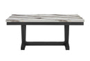 D1319 - 6 Piece Dining Room Set (Dining Table, 4 Dining Chair And Bench) - Black / Light Gray / White