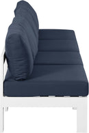 Nizuc - Outdoor Patio 4 Seat Armless Modular Sofa With White Frame