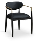 Riccio - Faux Leather Dining Arm Chair (Set of 2) - Black And Gold Frame