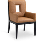 Gwendolyn - Faux Leather Dining Arm Chair With Black Frame
