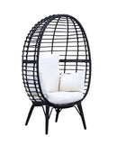Penelope - Patio Lounge Chair - Light Gray Fabric & Black
