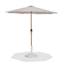 Fiji - Aluminum Patio Umbrella With Round White And Teak Base