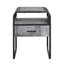 Raziela - 22" End Table - Concrete Gray & Black