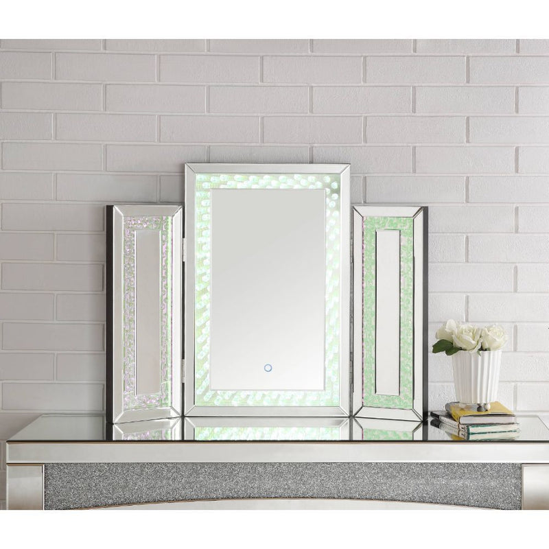 Nysa - Accent Mirror With LED - Mirrored & Faux Crystals
