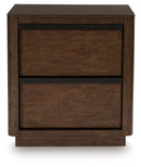 Dilenno - Two Drawer Night Stand - Dark Brown
