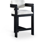 Sacha - Linen Stool With Black Base