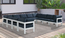 Nizuc - Outdoor Patio 11 Piece Modular Sectional With White Frame