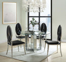 Noralie - Round Dining Table - Mirrored & Faux Diamonds