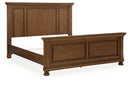 Zackaryn - King Panel Bed - Warm Brown