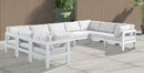 Nizuc - Outdoor Patio 9 Piece Modular Sectional With White Frame