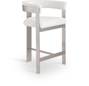 Romeo - Boucle Counter Stool With Silver Base (Set of 2)