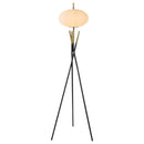 Layton - White Orb Shade Tripod Floor Lamp - Black